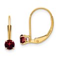 thumbnail image 1 of 14k Yellow Gold Garnet Earrings January Drop Dangle Birthstone, 1 of 7