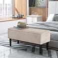 thumbnail image 2 of HOMCOM Ottoman avec Rangement et Pieds en Bois, Ottoman de Rangement 57 L, Blanc Crème, 2 of 10