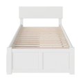 thumbnail image 3 of Leo & Lacey Lit Plateforme de Rangement Urbain Simple TG en Bois Massif à 2 Tiroirs, Blanc, 3 of 6