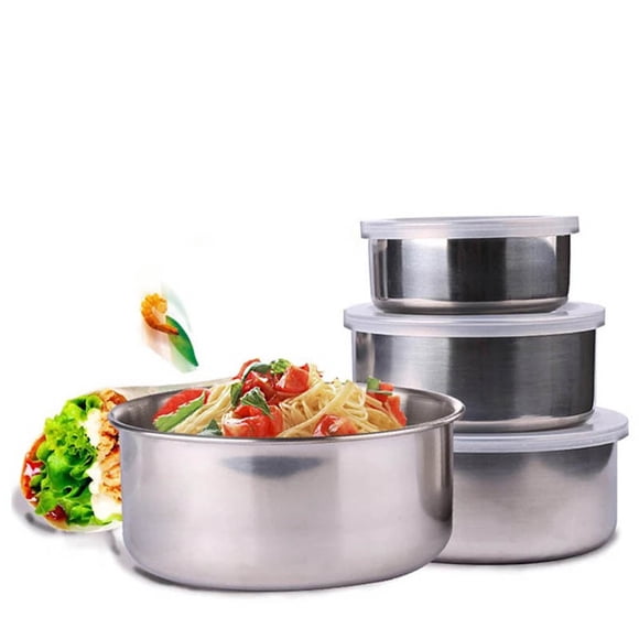 Vaisselle Ensemble de 5 Bols de Mélange et de Rangement en Acier Inoxydable pour Cuisine, Salle à Manger et Bar Contenants Alimentaires Durables pour la Maison pour Mélanger, Entreposer et Servir