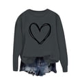 thumbnail image 4 of BLVB Chandail à Col Rond pour Femmes, Imprimé de Cœur, Manches Longues, Mignon, Coupe Ample, Léger, Hauts d'Automne, Cadeaux de la Saint-Valentin, 4 of 5