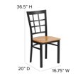 thumbnail image 2 of HERCULES Series Black Window Back Metal Restaurant Chair - Natural Wood Seat, 2 of 9