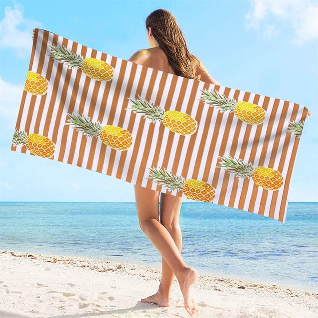 Boho Microfiber Beach Towel Sand Free,Quick Dry Absorbent Soft Pool Swim Travel Towels,Blue Stripe Oversized Beach Accessories Packable Essentials Stuff Gifts for Adult,Lounge Chair Cover 27x59"