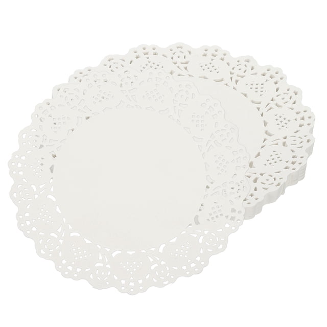 140 Napperons en Papier, Napperons Ronds en Dentelle de 8,3 Pouces Napperons en Papier Jetables Blancs