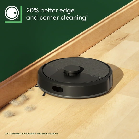 Refurbished iRobot Roomba 105 Vac Robot Vacuum with 3-Stage Cleaning System, ClearView LiDAR Navigation, Multi-Surface Brushes, Black