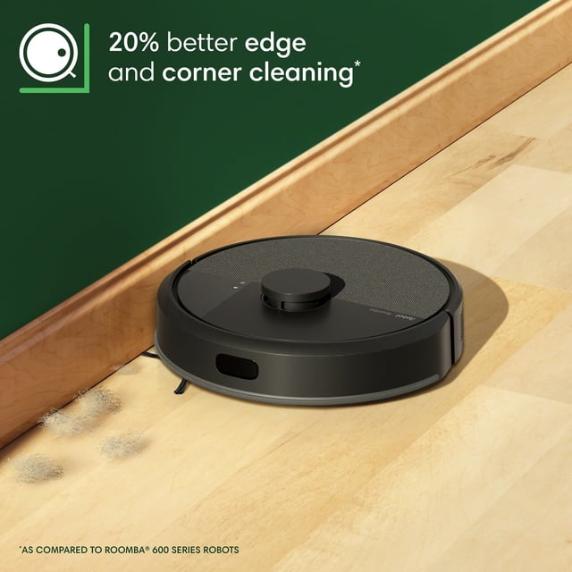 Refurbished iRobot Roomba 105 Vac Robot Vacuum with 3-Stage Cleaning System, ClearView LiDAR Navigation, Multi-Surface Brushes, Black