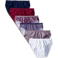 thumbnail image 1 of Fruit of the Loom Womens 6-Pack Assorted Cotton Bikini Panties, 7, Assorted, 1 of 12