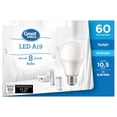 thumbnail image 2 of Great Value 60W A19 Daylight LED bulbs 8-pack, 2 of 2