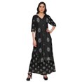 thumbnail image 1 of Moomaya Ensemble Kurta à Col en V Imprimé et Pantalon Palazzo Tenue Ethnique Robe pour Femmes, 1 of 1