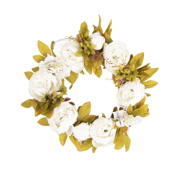 XZNGL Home Decor Front Door Decor Spring Leaf Wreath Plastic Artificial Plant Home Decoration Wreath Front Door