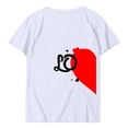 thumbnail image 2 of Chandails Mignons pour Couples Assortis Imprimé Cœur de la Saint-Valentin Mode Manches Courtes Décontracté Col Rond T-Shirt Ample Confortable Confortable Doux Mari Femme Tenue de Vacances Vêtements Blanc P, 2 of 6