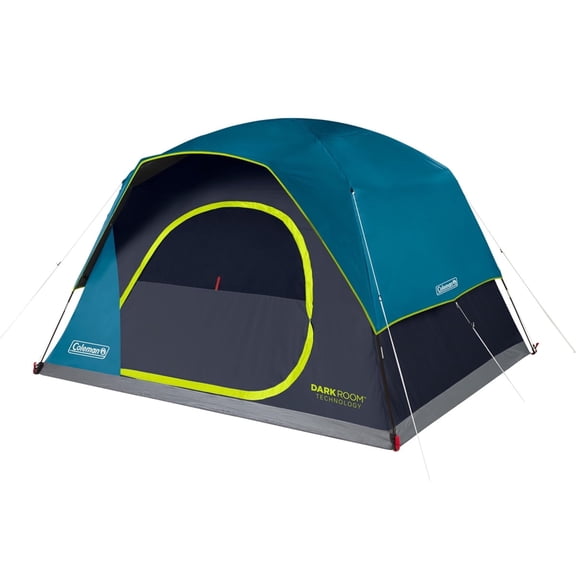 Coleman Tente Skydome Dark Room, Tente Familiale pour 4/6/8/10 Personnes Bloque 90 % de la Lumière du Soleil et s'Installe en 5 Minutes, Tente Étanche Offre 20 % Plus d'Espace pour la Tête Sans PFAS 6 Personnes