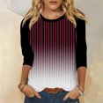 thumbnail image 2 of Birdeem T-Shirts à Manches 3/4 pour Femmes T-Shirt Imprimé Mode Blouse à Manches 3/4 Col Rond Hauts Décontractés T-Shirts à Manches 3/4 pour Femmes, 2 of 5