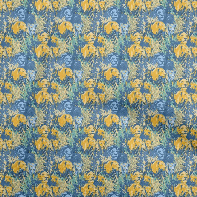 oneOone Tissu Velours Bleu Abstrait Matériel de Couture Imprimé Tissu au Mètre 58 Pouces de Large