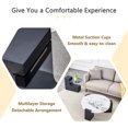 thumbnail image 4 of Detachable Combination Coffee Table with MDF Wood Grain & White Glass Top, Multi-Functional Design Can Serve As Coffee Table or 2 Individual Side Tables for Living Room, 4 of 9