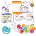 thumbnail image 1 of Fesfesfes Easter Egg Matching Learning Toy Pieces Hen Storage Box on Wheels Multiple Shapes Colors Fine Motor Skills Sensory Activity Plaything, 1 of 5