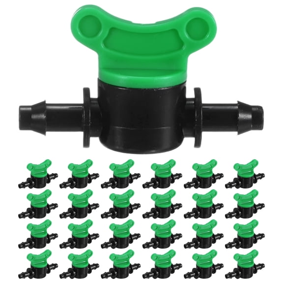 Uxcell Lot de 25 Valves d'Arrêt pour Irrigation Goutte à Goutte, Valves de Contrôle de Débit de 1/4 Po pour Tubes à Goutte [Vert/noir]
