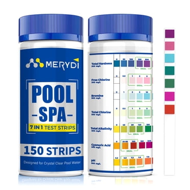 Bandes de Test d'Eau pour Piscine et Spa, Tests 7 Voies, 150 Bandes