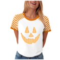 thumbnail image 1 of HUITKMM Chemises Western pour Femmes T-Shirt Graphique d'Halloween pour Femmes à Manches Courtes T-Shirt Décontracté Imprimé Drôle Col Rond Tee pour Fête Tenue Quotidienne Haut Confortable, 1 of 7