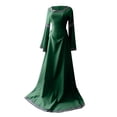 thumbnail image 4 of DDAPJ pyju Robes Médiévales Grande Taille pour Femmes Robe Maxi à Manches Longues Évasées Renaissance Princess Robes Robe de Bal Fée Elf Robe Soldes Aujourd'hui Liquidation Vert TG, 4 of 6