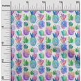 thumbnail image 2 of oneOone Tissu Polyester Spandex Bleu Clair Ananas Matériel de Robe Tissu Imprimé Tissu au Mètre 56 Pouces de Large, 2 of 4