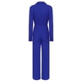 thumbnail image 2 of Eandarui Combinaisons pour Femmes à Manches Longues Mode Combinaison à Boutons Décontractée Couleur Unie Col Rabattu Salopettes Bleu P, 2 of 7