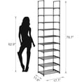 thumbnail image 3 of Stanz (TM) 10 Tier 20 Pairs Shoe Rack, Shoe Tower Shelf Entryway Cabinet Storage Organizer, Black, 3 of 6