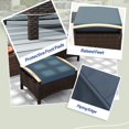 thumbnail image 4 of Ensemble de 2 Poufs d'Extérieur en Osier Bleu Marine avec Coussins - Repose-Pieds et Tables d'Appoint pour Terrasse, Jardin, Véranda et Sièges de Cour - Conception Résistante aux Intempéries, 4 of 7