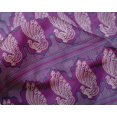 thumbnail image 4 of oneOone Silk Tabby Fabric Peacock Block Printed Fabric 1 Yard 42 Inch Wide, 4 of 4