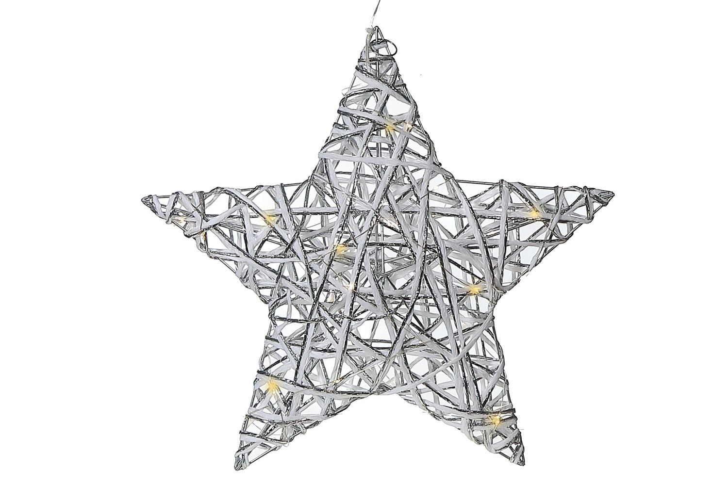 Led White and Silver Paper Star Large 15.35"
