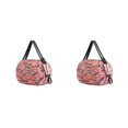 thumbnail image 3 of kurtrusly Sac de Rangement Réutilisable Pliable Écologique et Polyvalent Sac de Courses Imperméable en Polyester pour Voyage Sac de Plage Sac à Main camouflage Rose 2Set, 3 of 6