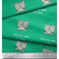 thumbnail image 2 of Soimoi Green Rayon Crepe Fabric Text & Owl Cartoon Print Sewing Fabric Yard 46 Inch Wide, 2 of 3