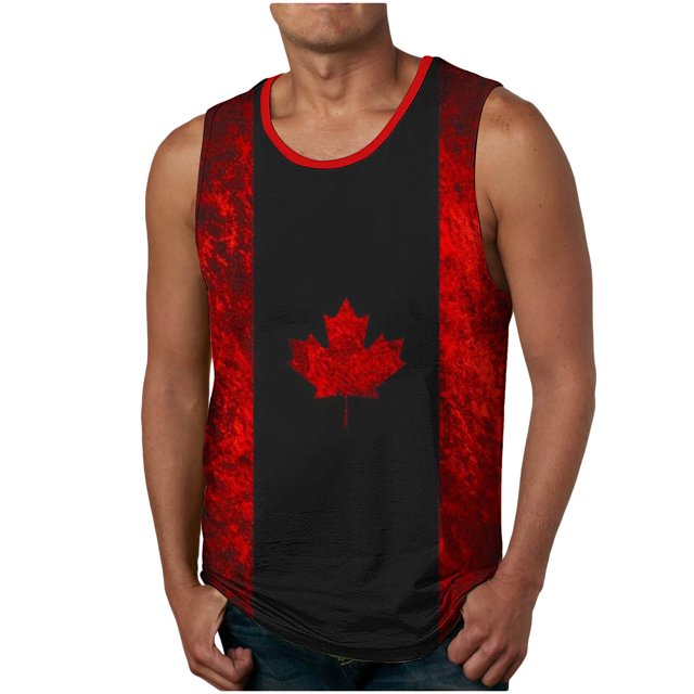 TopLLC Débardeurs pour Hommes T-Shirts Sans Manches Décontractés Mode Dégradé Imprimé Pull Col Rond Vêtements d'Été
