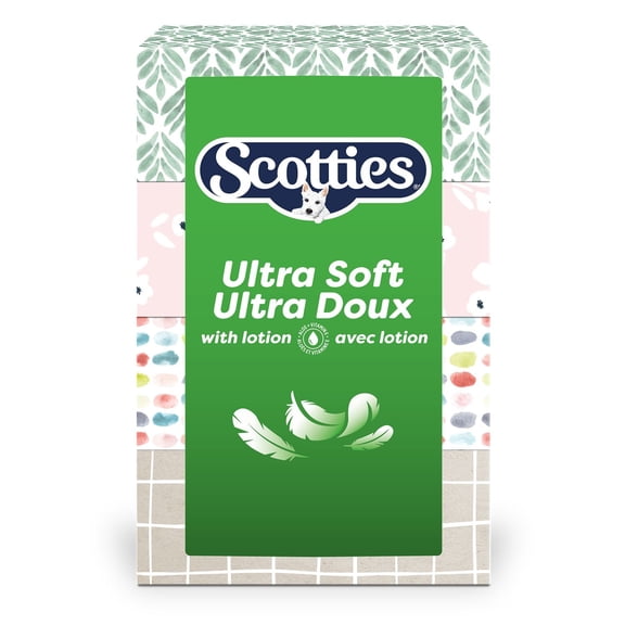 Scotties Ultra Soft with Lotion 3-Ply Tissue, 4 Boxes, 104 Tissues Per Box