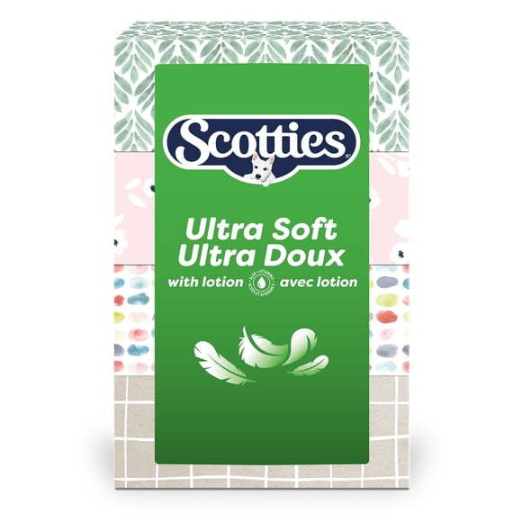 Scotties Ultra Soft with Lotion 3-Ply Tissue, 4 Boxes, 104 Tissues Per Box