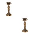 thumbnail image 2 of Thinsony Pillar Candle Holder Candlelight Home Decor Party for Dining Christmas Bronze Type C 2Set, 2 of 6