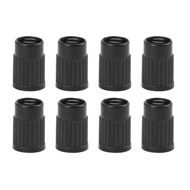 Unique Bargains 8pcs Black Plastic Universal Tire Valve Stem Cap Cover for Auto Car