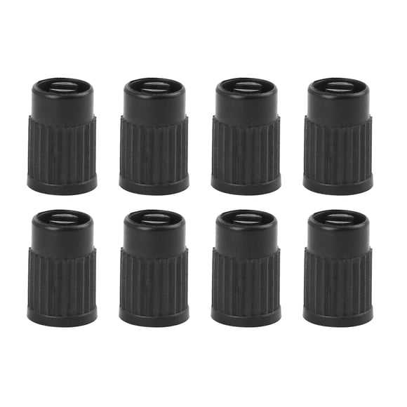 Unique Bargains 8pcs Black Plastic Universal Tire Valve Stem Cap Cover for Auto Car