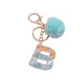 thumbnail image 2 of Letter Pendant Plush Ball Key Chain Resin Sequin Buckle Keyring Holder Charm Decoration, 2 of 8