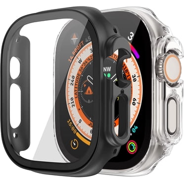 [PST] Étui de Protection Robuste 49 mm pour Apple Watch iWatch Ultra, Étui de Protection Intégrale à 360° avec Protecteur d'Écran en Verre Trempé
