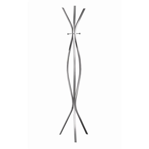 Monarch Specialties Coat Rack, Hall Tree, Free Standing, 3 Hooks, Entryway, 72"h, Bedroom, Metal, Grey, Contemporary, Modern