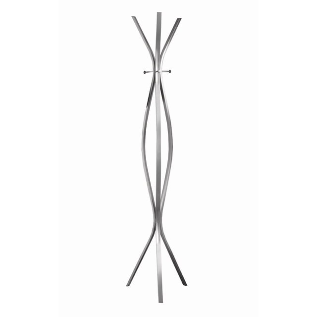Monarch Specialties Coat Rack, Hall Tree, Free Standing, 3 Hooks, Entryway, 72"h, Bedroom, Metal, Grey, Contemporary, Modern