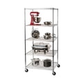 thumbnail image 3 of Seville Classics 5-Tier NSF Steel Wire Shelving Rack with Wheels - 72" H x 36" W x 24" D, 3 of 10