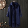 thumbnail image 2 of Blouses en Lin Décontractées pour Femmes Manches Longues Chemises Boutonnées, 2 of 6