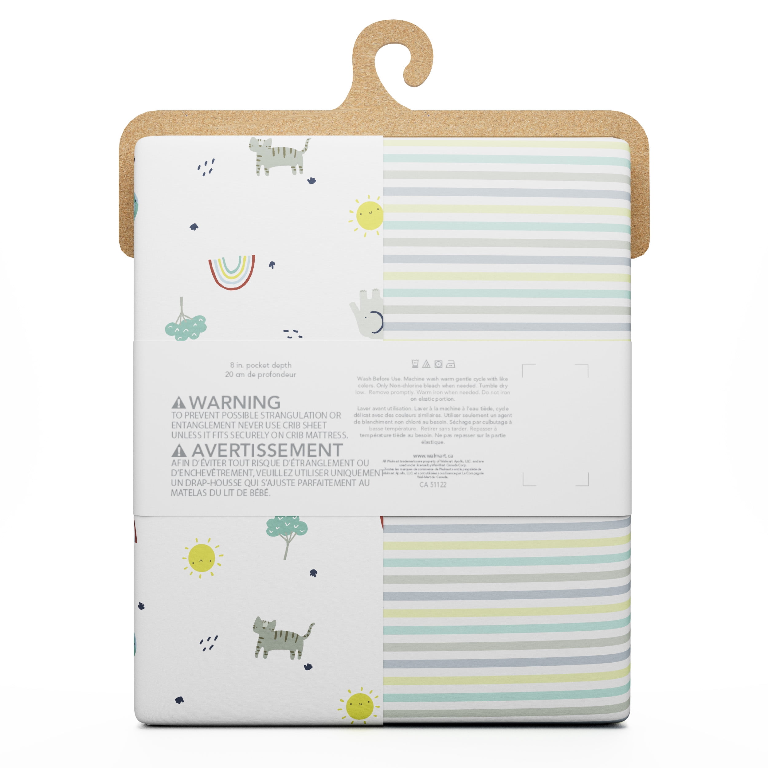 Draps pour lit de bébé en coton biologique George Baby (2 pièces)