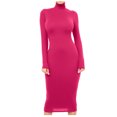 thumbnail image 1 of Gspmoly Robe d'Été, Robe Longue Femme Mode Ajustée à Col Montant, Robe à Manches Longues de Couleur Unie, Robes de Soirée pour Femmes Offres Prime, 1 of 8