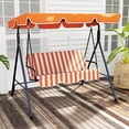 thumbnail image 2 of Outsunny 3-Seat Patio Swing Chair with Adjustable Canopy Orange, 2 of 10