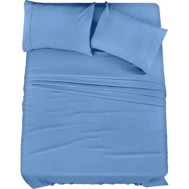 King Bed Sheet Set Piece Bedding Soft Brushed Microfiber Fabric Shrinkage & Fade Easy Care ()