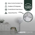 thumbnail image 2 of HomePointe Westpointe Ventilateur sur Pied 16 Pouces avec 3 Vitesses, Blanc, 2 of 10