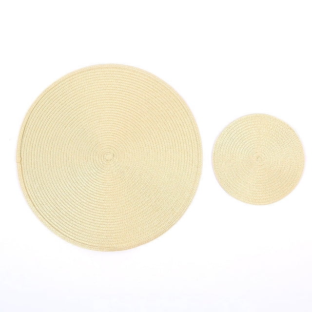 Tapis de Table Rond Tissé, Napperon de Salle à Manger en Fil de Coton Résistant à la Chaleur et Imperméable, Napperon de Table Basse Anti-Huile, Protection de Table Décorative Élégante 32 cm